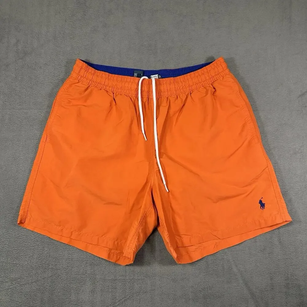 Polo Ralph Lauren Swim Trunks Shorts Men’s Size L Large Orange Surfing Logo